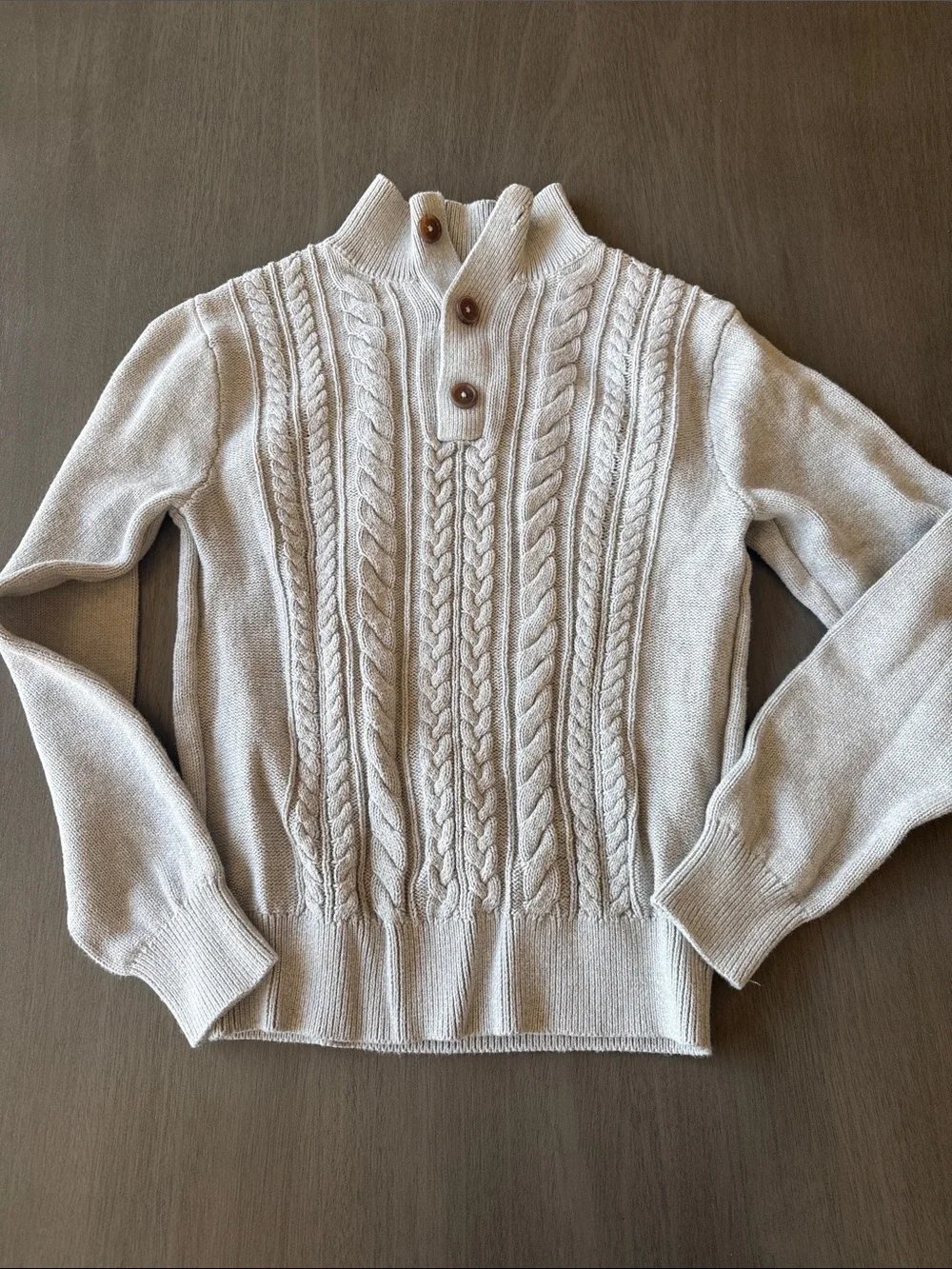 GAP Cream Cable-Knit Button Pullover